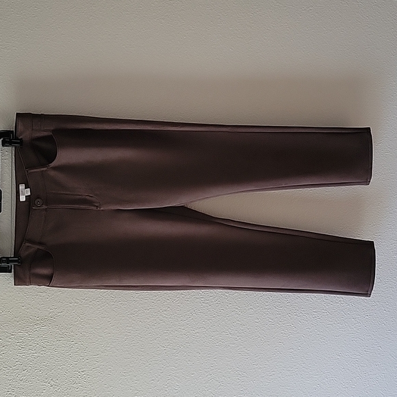 J Jill Taylor Women Faux-Suede Mocha Pants Size 12 - Picture 3 of 10